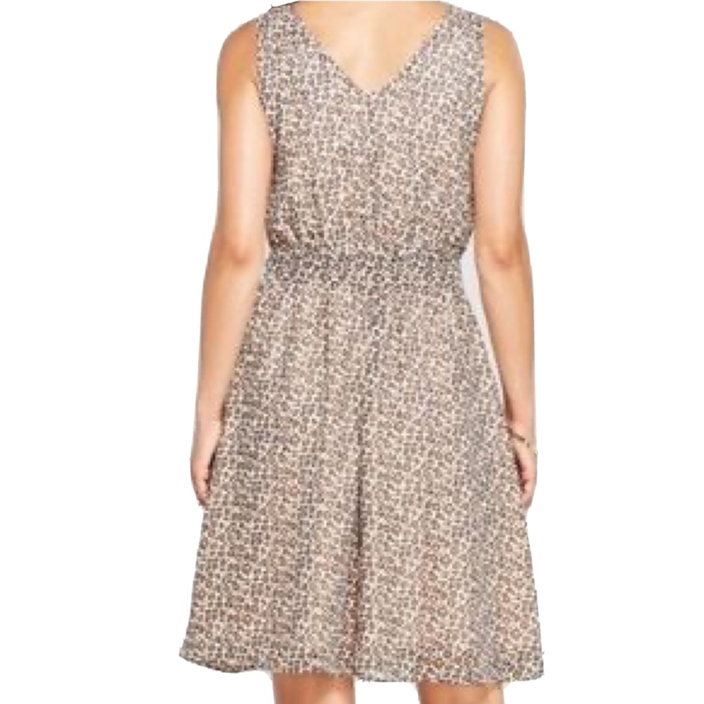 NEW Tan Leopard Animal Print Sleeveless Chiffon Dress A New Day NWT - Picture 2 of 10